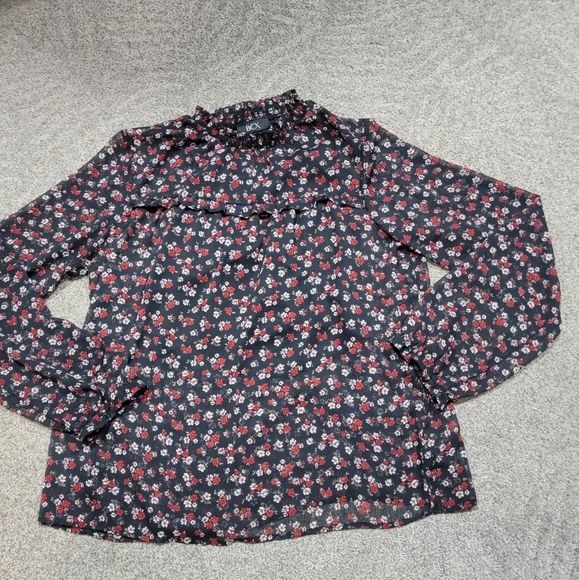 (NWOT) BCX/Size: L/ Red floral longsleeve blouse - Picture 1 of 6